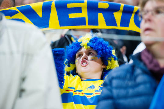 under fotbollsmatchen i EM-kvalet mellan Sverige och