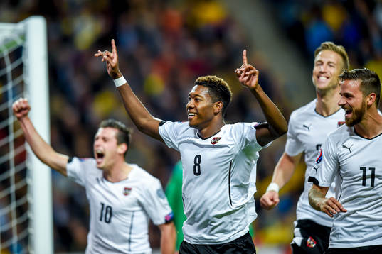 Österrikes David Alaba jublar
