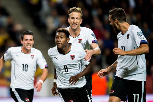 Österrikes David Alaba jublar