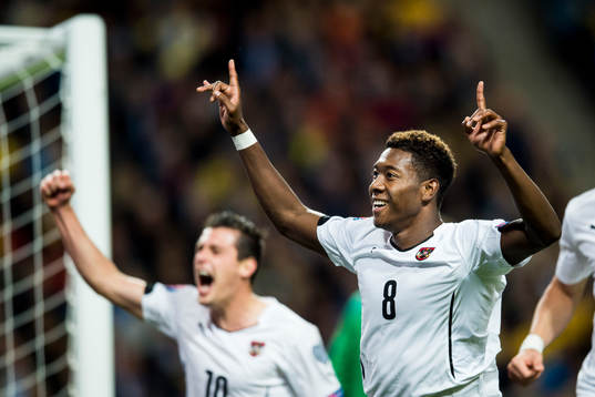 Österrikes David Alaba jublar