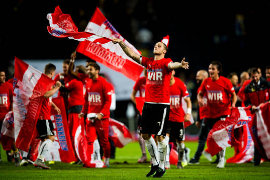 Österrikes Marko Arnautovic jublar