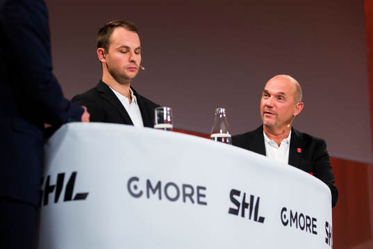 Örebros Julius Hudacek och tränare Kent Johansson