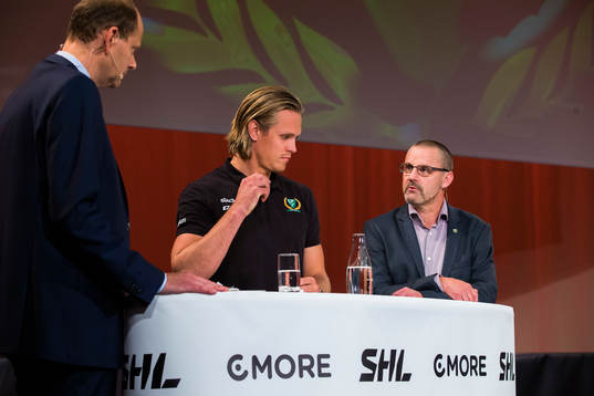 Färjestads Magnus Nygren och tränare Tommy Samuelsson