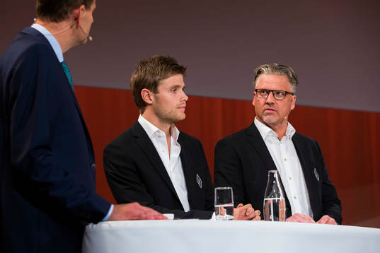 Karlskronas Anton Grudel och tränare Per Hånberg