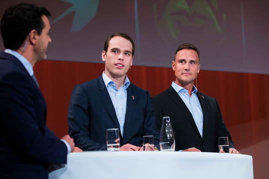 Frölundas Jonas Gustafsson och tränare Roger Rönnberg