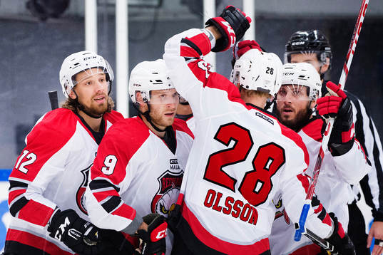 Malmö Redhawks Andreas Thuresson, Frederik Storm och Jens