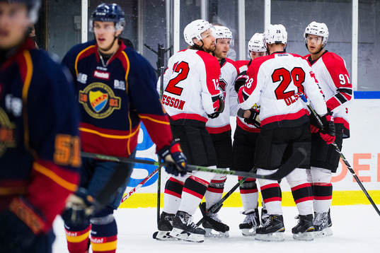 Malmö Redhawks Andreas Thuresson, Jens Olsson och Björn