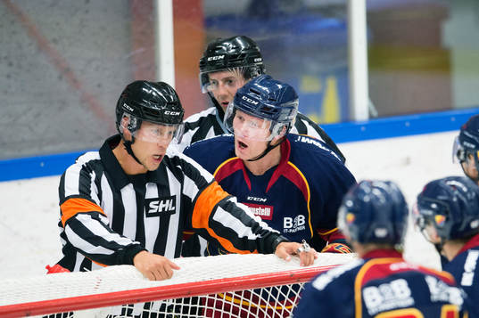 Domare Andreas Harnebring och Djurgårdens Patrick Thoresen