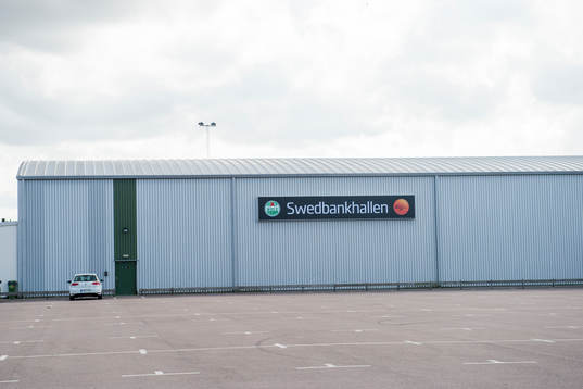Exteriör över Swedbankshallen