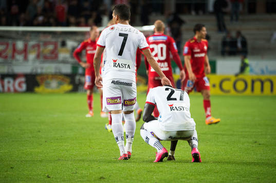 Kalmarspelarna Ismael Silva Lima och Papa Alioune Diouf