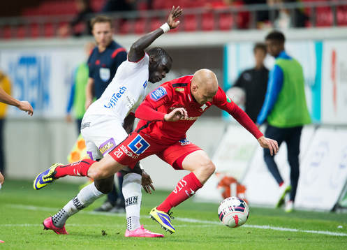 Kalmars Papa Alioune Diouf och Norrköpings Daniel Sjölund