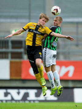 GAIS Sebastian Starke Hedlund vinner nickduell mot Frejs