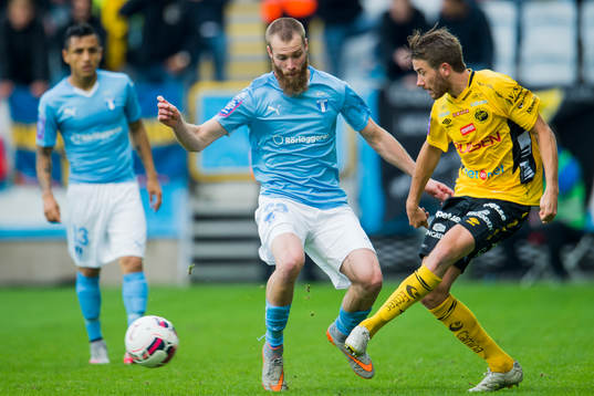 Malmö FFs Jo Inge Berget och Elfsborgs Marcus Rohdén