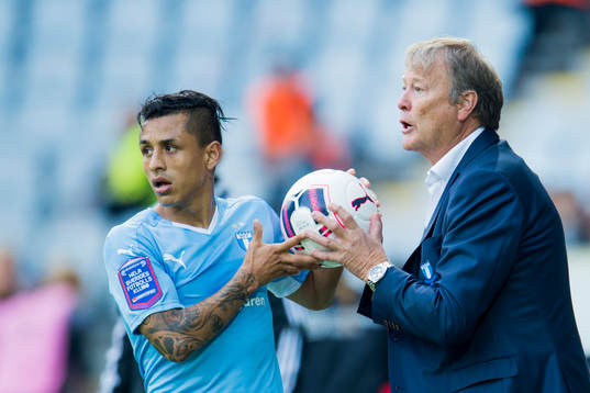 Malmö FFs Yoshimar Yotún och tränare Åge Hareide