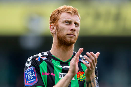 GAIS Calle Svensson innan fotbollsmatchen i Superettan
