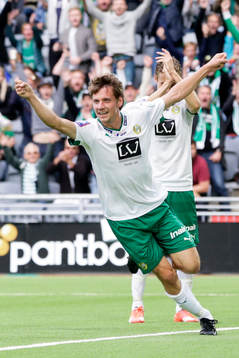 Hammarbys Jakob Orlov jublar