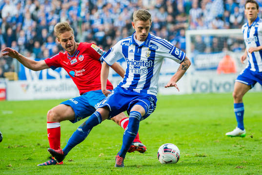 Helsingborgs Johan Mårtensson och IFK Göteborgs Sören