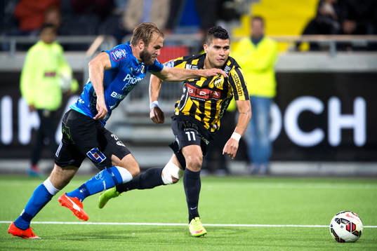 Halmstads Jesper Westerberg och Häckens Paulo de Oliveira