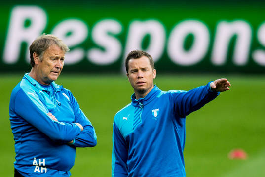 Malmö FFs tränare Åge Hareide och sportchef Daniel
