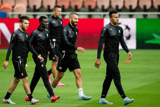 Malmö FFs Erdal Rakip, Enock Kofi Adu, Nikola Djurjic,