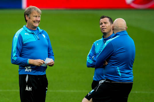 Malmö FFs tränare Åge Hareide och sportchef Daniel