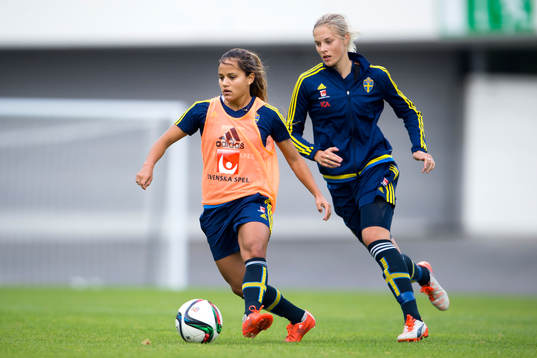 Sveriges Malin Diaz Pettersson och Lina Hurtig