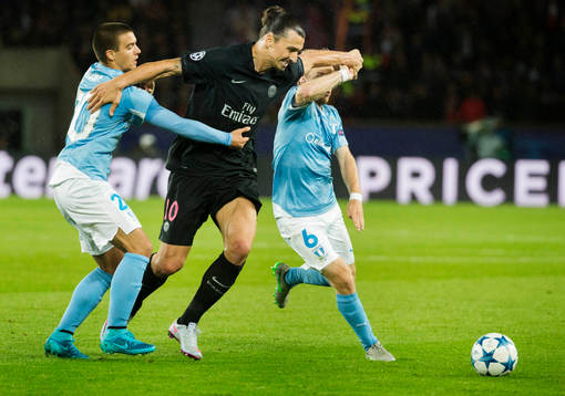 s Zlatan Ibrahimovic och Malmös Vladimir Rodic och Oscar