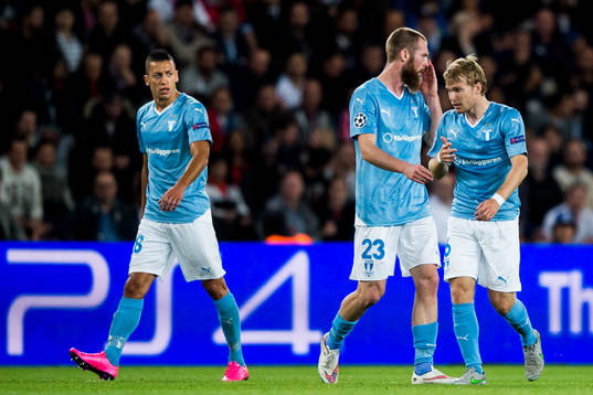 Malmö FFs Nikola Djurjic, Jo Inge Berget och Oscar Lewicki