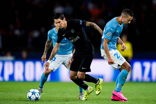 s Angel Di Maria tar sig förbi Malmö FFs Nikola Djurjic