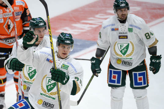 Färjestads Joel Eriksson Ek har gjort 3-0