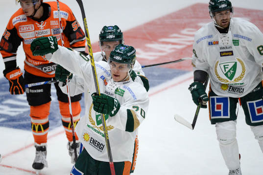 Färjestads Joel Eriksson Ek har gjort 3-0
