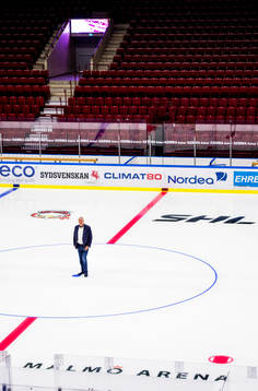 Percy Nilsson på isen i Malmö Arena, Malmö Redhawks