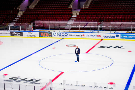Percy Nilsson på isen i Malmö Arena, Malmö Redhawks