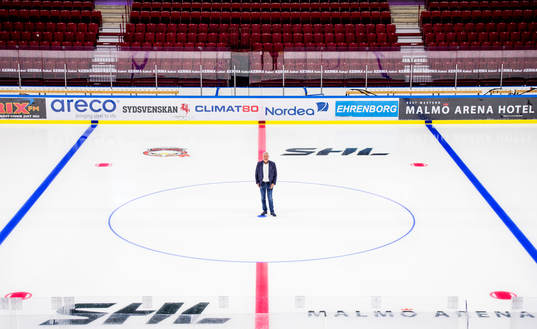 Percy Nilsson på isen i Malmö Arena, Malmö Redhawks