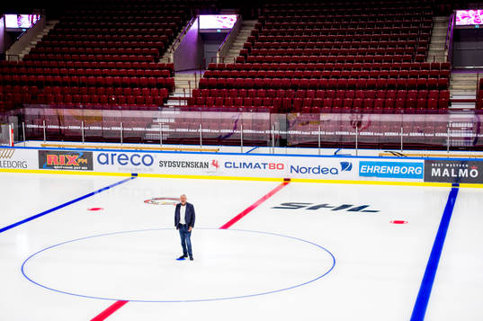 Percy Nilsson på isen i Malmö Arena, Malmö Redhawks
