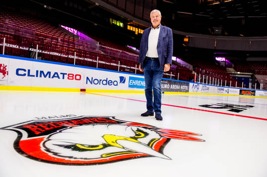 Percy Nilsson på isen i Malmö Arena, Malmö Redhawks