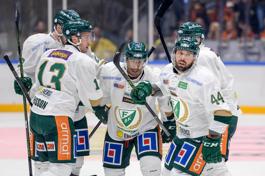 Färjestads Milan Gulas har gjort 1-0 till Färjestad