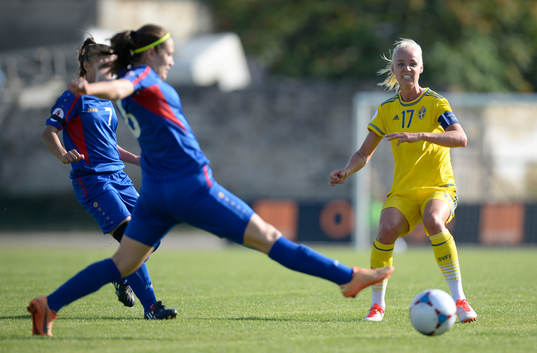 Sveriges Caroline Seger och Moldaviens Victoria Gurdis