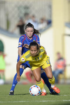 Sveriges Malin Diaz och Moldaviens Nadejda Calesnicenco