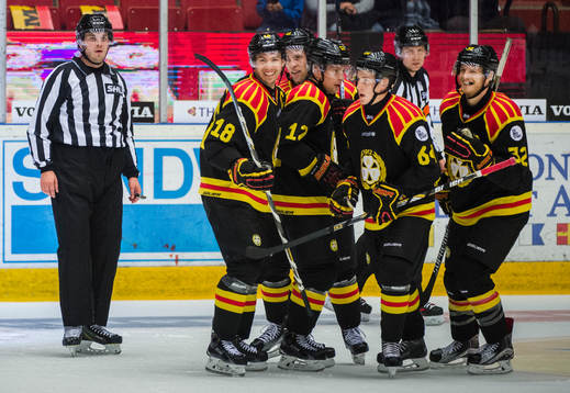 Brynäs spelare firar kvitteringsmålet 1-1 av Nick Johnson