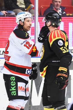 Brynäs Marc Zanetti och Malmö Redhawks Andreas Thuresson