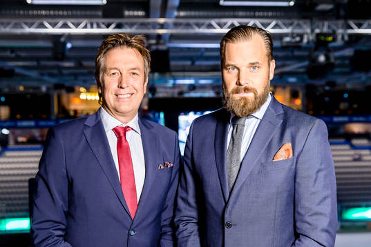Cmore kommentatorer Åke Unger och Sanny Lindström