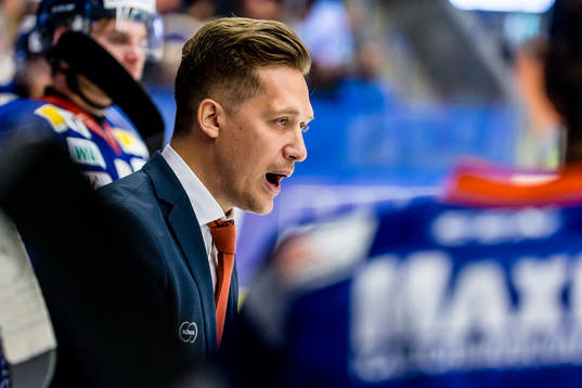 Växjös tränare Sam Hallam skriker