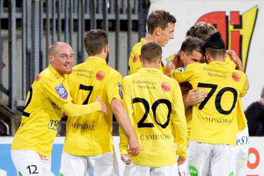 Falkenbergs Stefan Rodevåg jublar