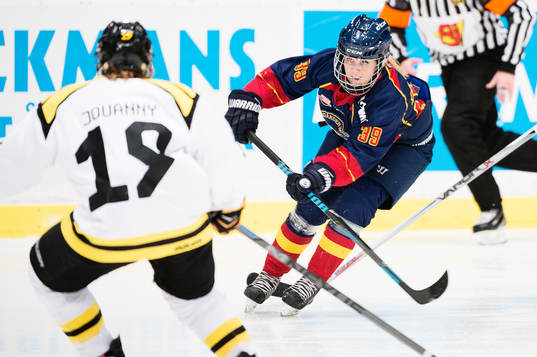 Djurgårdens Tina Enström och Brynäs Betty Jouanny
