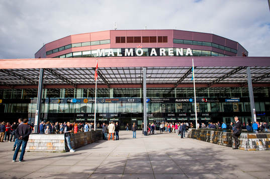 Exteriör över Malmö Arena