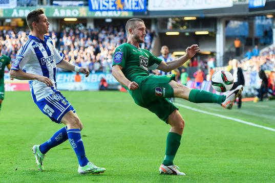 IFK Göteborgs Jakob Ankersen och Hammarbys Mats Solheim
