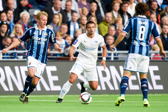 Malmös Vladimir Rodic och Djurgårdens Elliot Käck