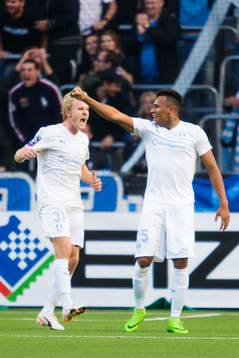 Malmös Luis Felipe Carvalho da Silva jublar med Franz