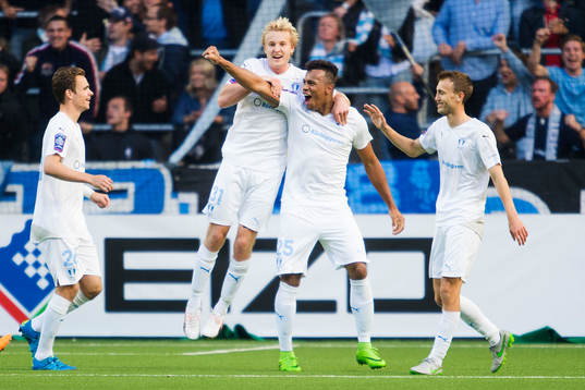 Malmös Luis Felipe Carvalho da Silva jublar med Franz